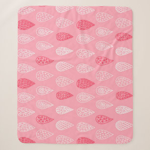 Doodle water drops: vintage pattern sherpa blanket