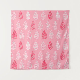 Doodle water drops: vintage pattern tapestry
