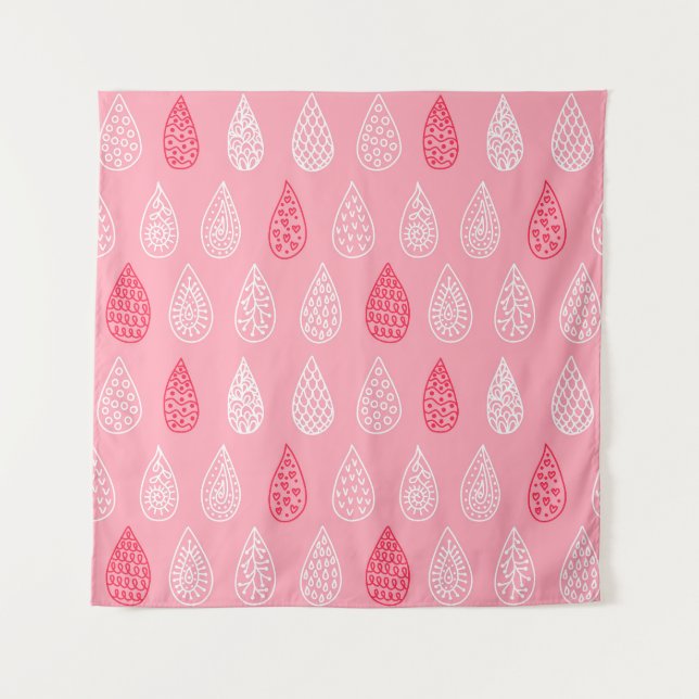 Doodle water drops: vintage pattern tapestry (Front)