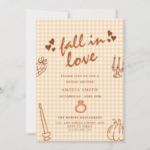 doodle whimsical fall in love bridal shower invitation