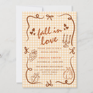 doodle whimsical fall in love bridal shower invitation