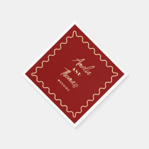 doodle Whimsical Retro Classy wedding Napkin