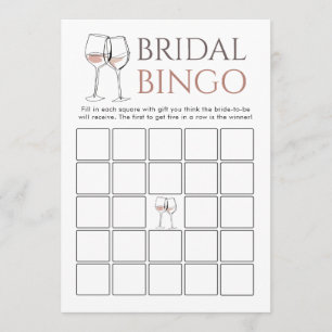 Doodle Wine Bingo Bridal Shower Game card