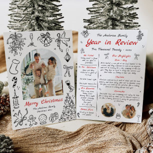 Doodle Year in Review Card Overview of Year Quirky