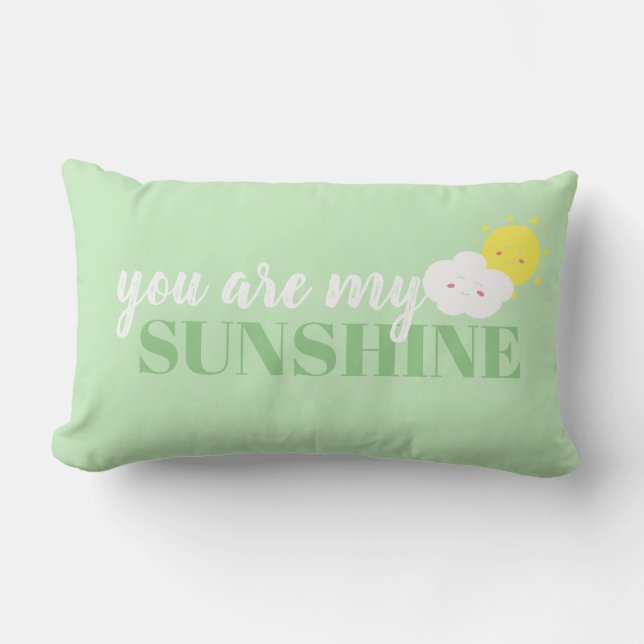 Doodle You Are My Sunshine Pillow Green (Front)