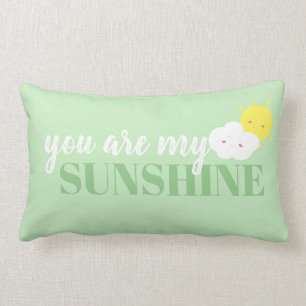 Doodle You Are My Sunshine Pillow Green