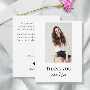Doodled Heart Graduation Thank You Card