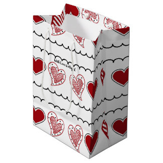 Doodled Hearts Medium Gift Bag