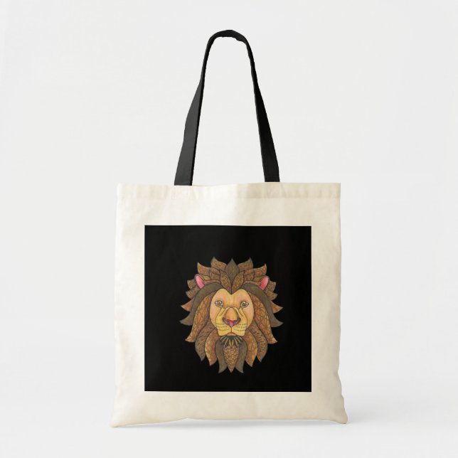 Doodled Lion Tote Bag (Front)