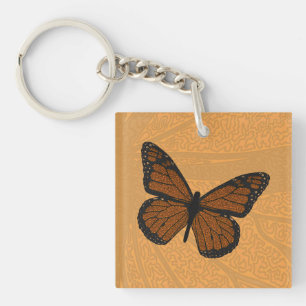 Doodled Monarch Acrylic Keychain