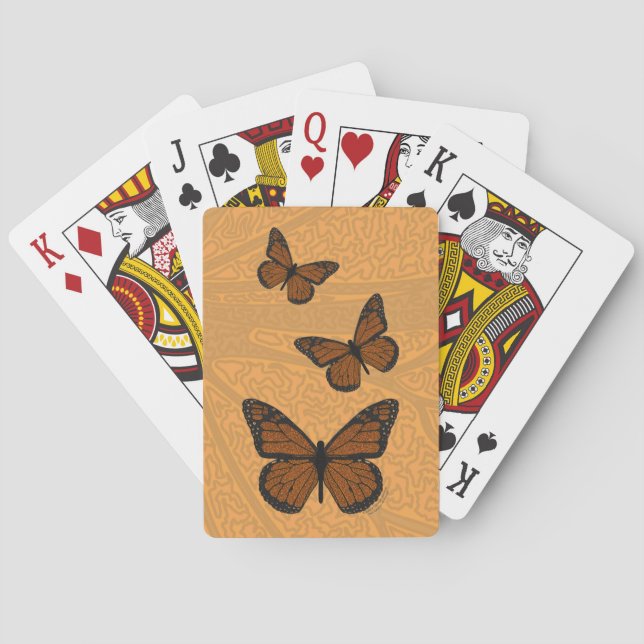 Doodled Monarch Classic Playing Cards (Back)
