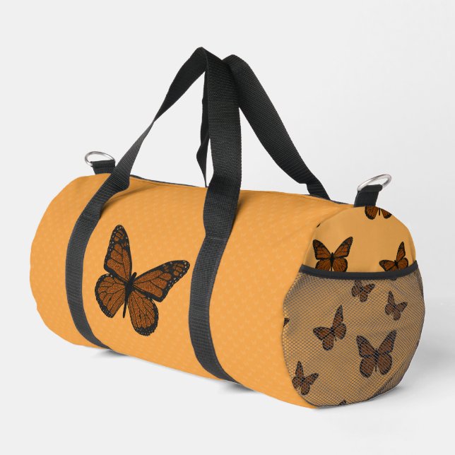 Doodled Monarch Duffle Bag (Right Corner)