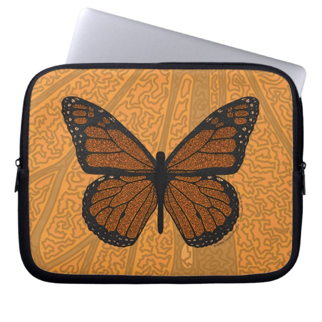 Doodled Monarch Laptop Case (Front)