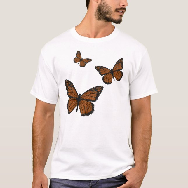 Doodled Monarch Men's Light Shirt (Front)
