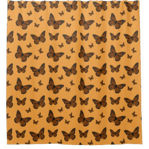 Doodled Monarch Shower Curtain