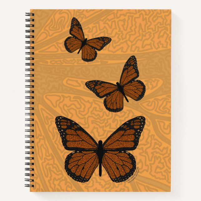 Doodled Monarch Spiral Notebook (Front)