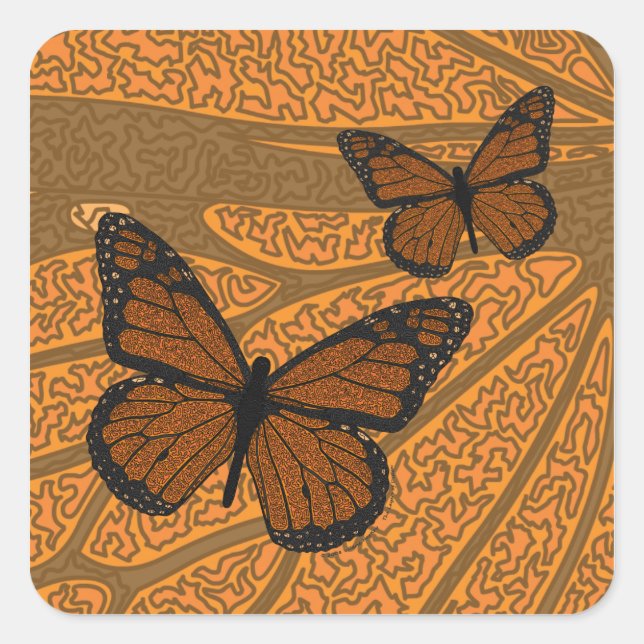 Doodled Monarch Sticker (Front)