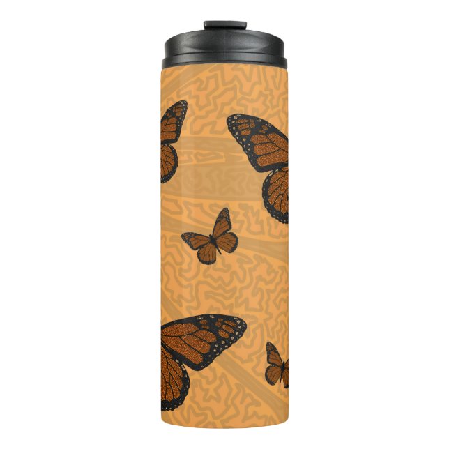 Doodled Monarch Thermal Tumbler (Front)