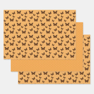 Doodled Monarch Wrapping Paper Set