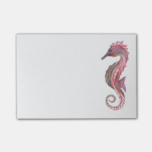 Doodled Seahorse Sticky Notes
