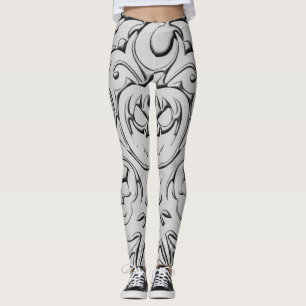 Doodled Skull design Leggings