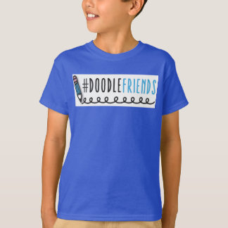#DoodleFriends - Kids T-Shirt with Black Sleeves