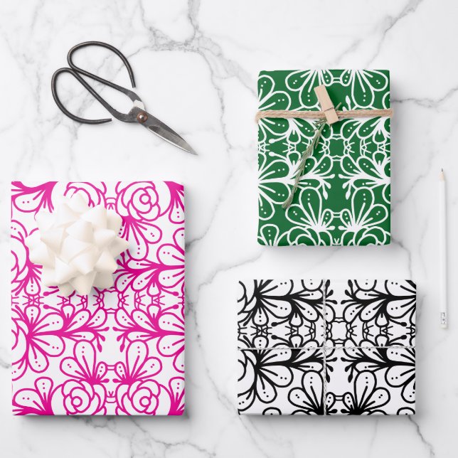 Doodleroses Wrapping Paper Sheet (Front)