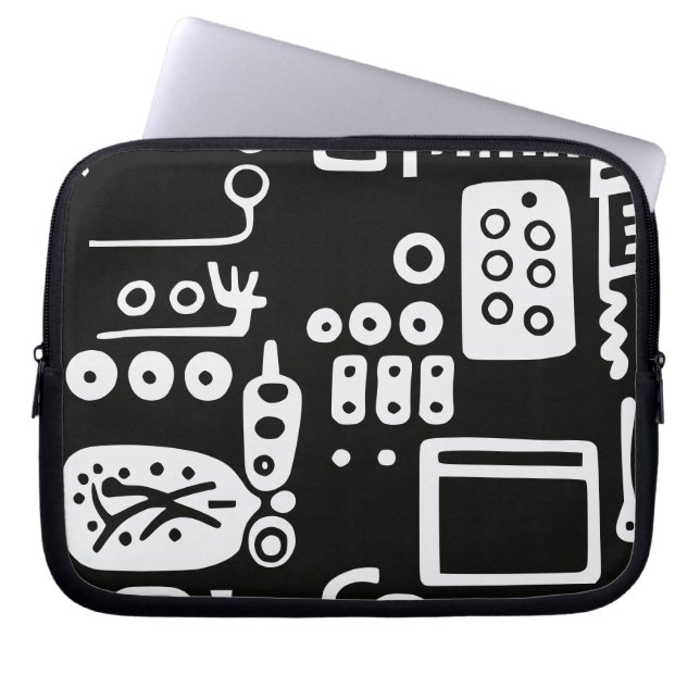 Doodles Abstract Modern Shapes Laptop Sleeve (Front)