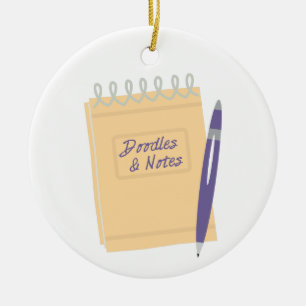 Doodles and Notes Ceramic Tree Decoration
