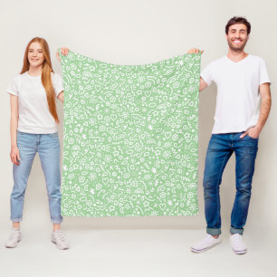 Doodles! Fun Sage Green Blanket