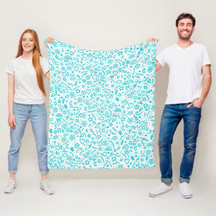 Doodles! Fun Teal Print Blanket