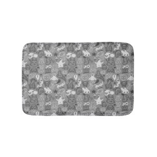 doodles pattern illustration bath mat
