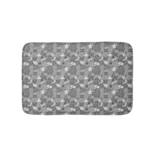 doodles pattern illustration bath mat