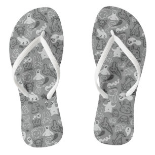 doodles pattern illustration jandals
