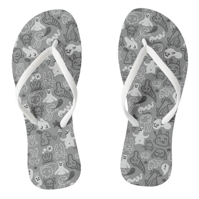 doodles pattern illustration jandals (Footbed)