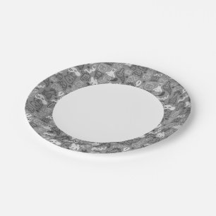 doodles pattern illustration paper plate