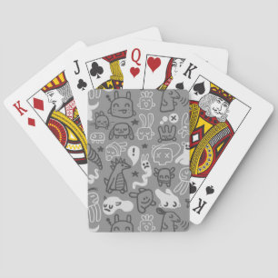 doodles pattern illustration playing cards