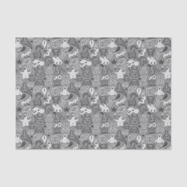 doodles pattern illustration tissue paper (Front)