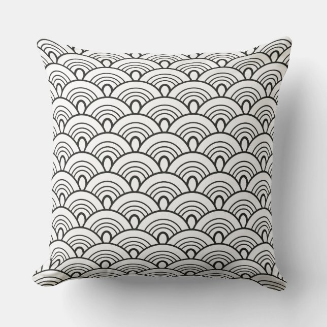 Doodles pattern Japan Cushion (Front)