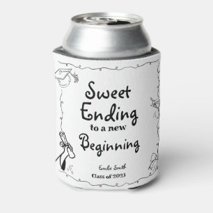 Doodles style Hand Drawn Graduation favours sign Can Cooler