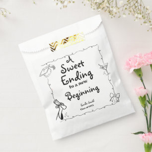 Doodles style Hand Drawn Graduation favours sign Favour Bags