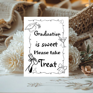 Doodles style Hand Drawn Graduation Gifts and card Pedestal Sign