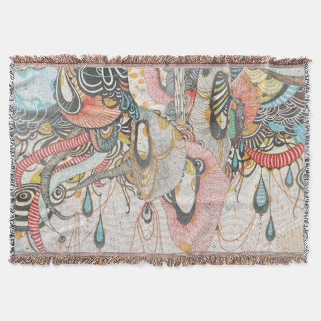 Doodling on the Language of Light Throw Blanket (Front)