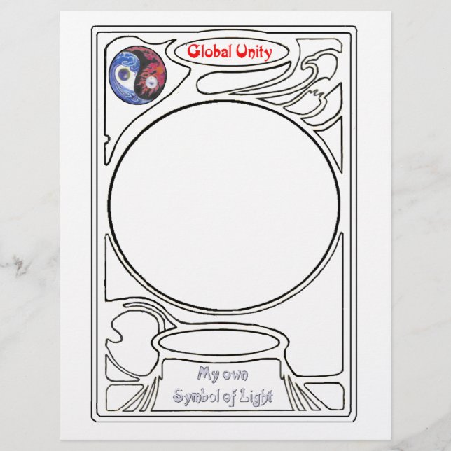 Doodling on the symbol of Global Unity Custom Letterhead (Front)