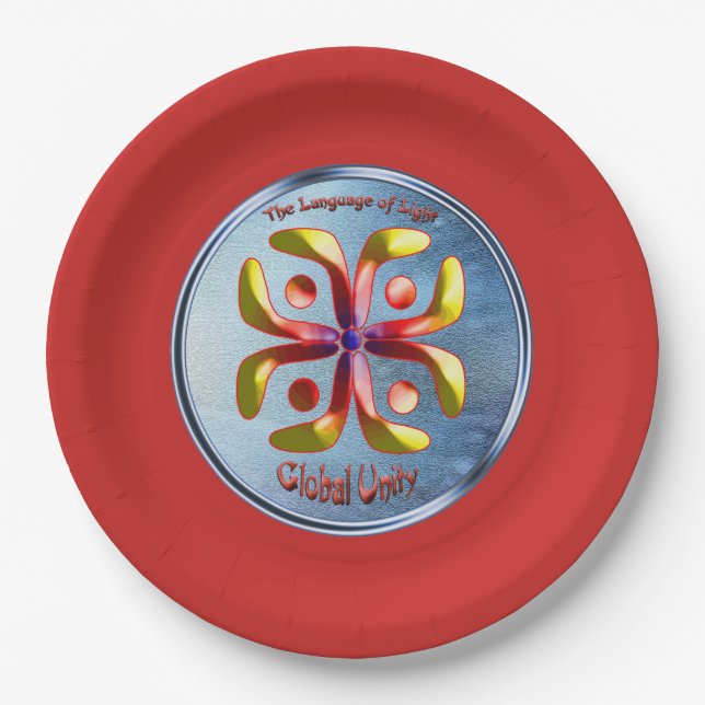 Doodling on the symbol of Global Unity Paper Plate (Front)