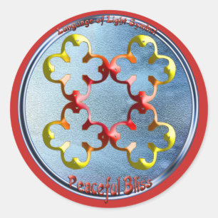 Doodling on the symbol of Peaceful Bliss Classic Round Sticker