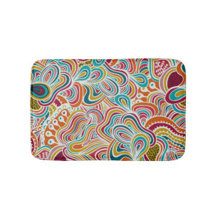 Doodling pattern bath mat