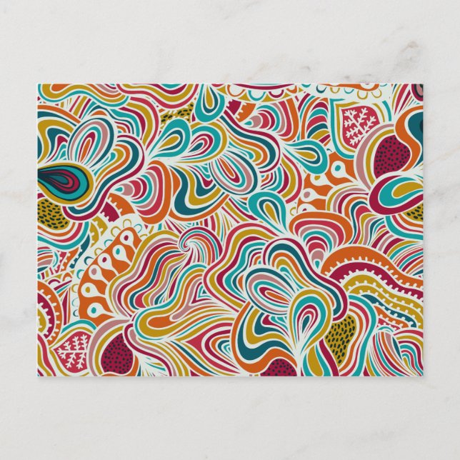 Doodling pattern postcard (Front)