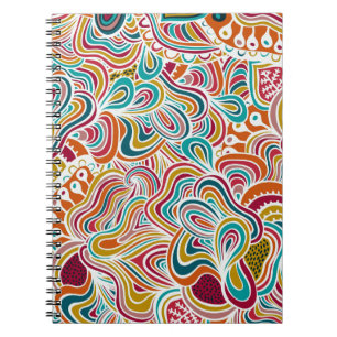 Doodling pattern spiral notebook