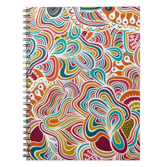 Doodling pattern spiral notebook (Front)